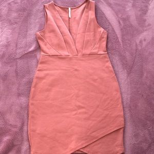 Coral color mini dress